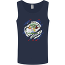 Torn Belize Flag Belizean Day Football Mens Vest Tank Top Navy Blue