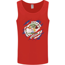Torn Belize Flag Belizean Day Football Mens Vest Tank Top Red