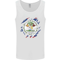 Torn Belize Flag Belizean Day Football Mens Vest Tank Top White