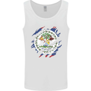 Torn Belize Flag Belizean Day Football Mens Vest Tank Top White