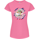 Torn Belize Flag Belizean Day Football Womens Petite Cut T-Shirt Azalea