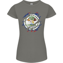 Torn Belize Flag Belizean Day Football Womens Petite Cut T-Shirt Charcoal