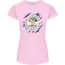 Torn Belize Flag Belizean Day Football Womens Petite Cut T-Shirt Light Pink