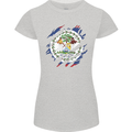 Torn Belize Flag Belizean Day Football Womens Petite Cut T-Shirt Sports Grey