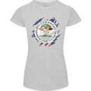 Torn Belize Flag Belizean Day Football Womens Petite Cut T-Shirt Sports Grey