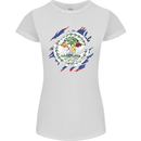 Torn Belize Flag Belizean Day Football Womens Petite Cut T-Shirt White