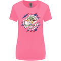 Torn Belize Flag Belizean Day Football Womens Wider Cut T-Shirt Azalea