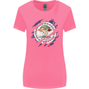 Torn Belize Flag Belizean Day Football Womens Wider Cut T-Shirt Azalea