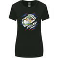 Torn Belize Flag Belizean Day Football Womens Wider Cut T-Shirt Black