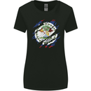 Torn Belize Flag Belizean Day Football Womens Wider Cut T-Shirt Black