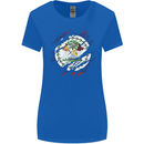 Torn Belize Flag Belizean Day Football Womens Wider Cut T-Shirt Royal Blue