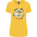 Torn Belize Flag Belizean Day Football Womens Wider Cut T-Shirt Yellow