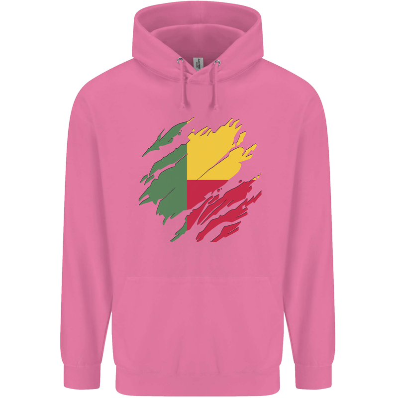 Torn Benin Flag Beninese Day Football Childrens Kids Hoodie Azalea