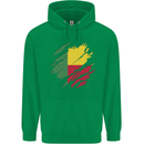 Torn Benin Flag Beninese Day Football Childrens Kids Hoodie Irish Green
