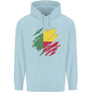 Torn Benin Flag Beninese Day Football Childrens Kids Hoodie Light Blue