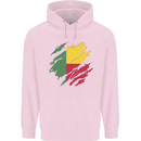 Torn Benin Flag Beninese Day Football Childrens Kids Hoodie Light Pink
