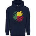 Torn Benin Flag Beninese Day Football Childrens Kids Hoodie Navy Blue