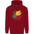 Torn Benin Flag Beninese Day Football Childrens Kids Hoodie Red