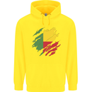 Torn Benin Flag Beninese Day Football Childrens Kids Hoodie Yellow