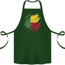 Torn Benin Flag Beninese Day Football Cotton Apron 100% Organic Forest Green