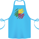 Torn Benin Flag Beninese Day Football Cotton Apron 100% Organic Turquoise