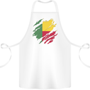 Torn Benin Flag Beninese Day Football Cotton Apron 100% Organic White