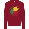 Torn Benin Flag Beninese Day Football Kids Sweatshirt Jumper Red