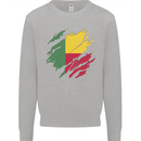 Torn Benin Flag Beninese Day Football Kids Sweatshirt Jumper Sports Grey