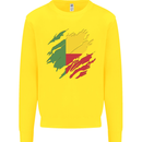 Torn Benin Flag Beninese Day Football Kids Sweatshirt Jumper Yellow