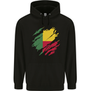 Torn Benin Flag Beninese Day Football Mens 80% Cotton Hoodie Black