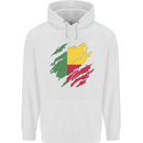 Torn Benin Flag Beninese Day Football Mens 80% Cotton Hoodie White