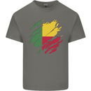 Torn Benin Flag Beninese Day Football Mens Cotton T-Shirt Tee Top Charcoal
