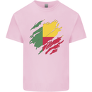 Torn Benin Flag Beninese Day Football Mens Cotton T-Shirt Tee Top Light Pink