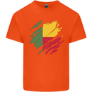 Torn Benin Flag Beninese Day Football Mens Cotton T-Shirt Tee Top Orange