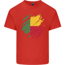 Torn Benin Flag Beninese Day Football Mens Cotton T-Shirt Tee Top Red