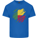 Torn Benin Flag Beninese Day Football Mens Cotton T-Shirt Tee Top Royal Blue