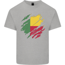 Torn Benin Flag Beninese Day Football Mens Cotton T-Shirt Tee Top Sports Grey