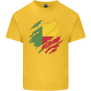 Torn Benin Flag Beninese Day Football Mens Cotton T-Shirt Tee Top Yellow