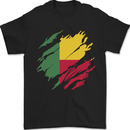 Torn Benin Flag Beninese Day Football Mens T-Shirt 100% Cotton Black