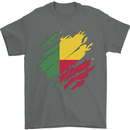 Torn Benin Flag Beninese Day Football Mens T-Shirt 100% Cotton Charcoal