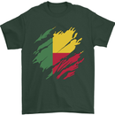 Torn Benin Flag Beninese Day Football Mens T-Shirt 100% Cotton Forest Green