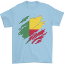 Torn Benin Flag Beninese Day Football Mens T-Shirt 100% Cotton Light Blue