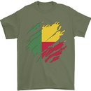 Torn Benin Flag Beninese Day Football Mens T-Shirt 100% Cotton Military Green