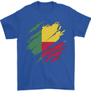 Torn Benin Flag Beninese Day Football Mens T-Shirt 100% Cotton Royal Blue