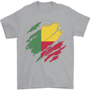 Torn Benin Flag Beninese Day Football Mens T-Shirt 100% Cotton Sports Grey