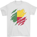 Torn Benin Flag Beninese Day Football Mens T-Shirt 100% Cotton White