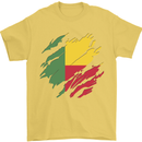 Torn Benin Flag Beninese Day Football Mens T-Shirt 100% Cotton Yellow