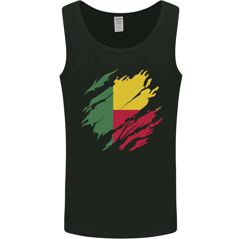 Torn Benin Flag Beninese Day Football Mens Vest Tank Top Black