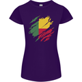 Torn Benin Flag Beninese Day Football Womens Petite Cut T-Shirt Purple