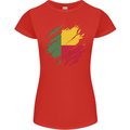 Torn Benin Flag Beninese Day Football Womens Petite Cut T-Shirt Red